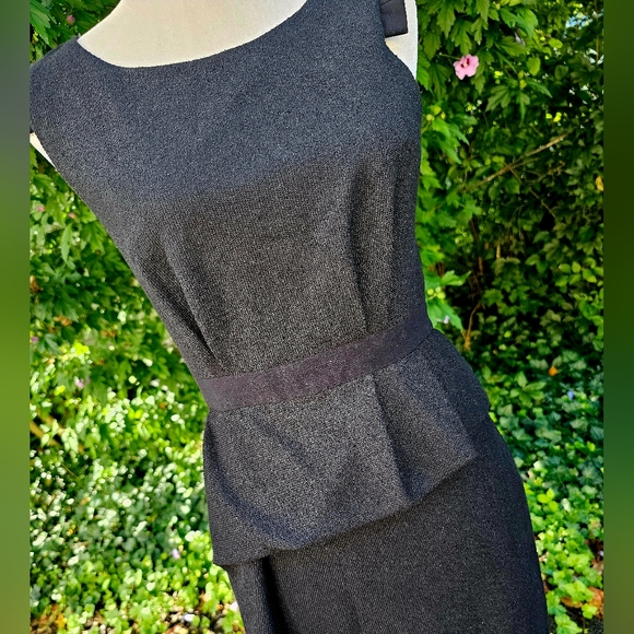 Classy Black Peplum Dress - Picture 3 of 8